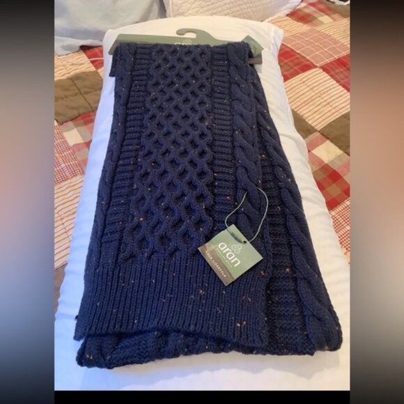 NWT Aran Mills men’s scarf! Blue speckled! One Sz fantastic - Picture 1 of 11
